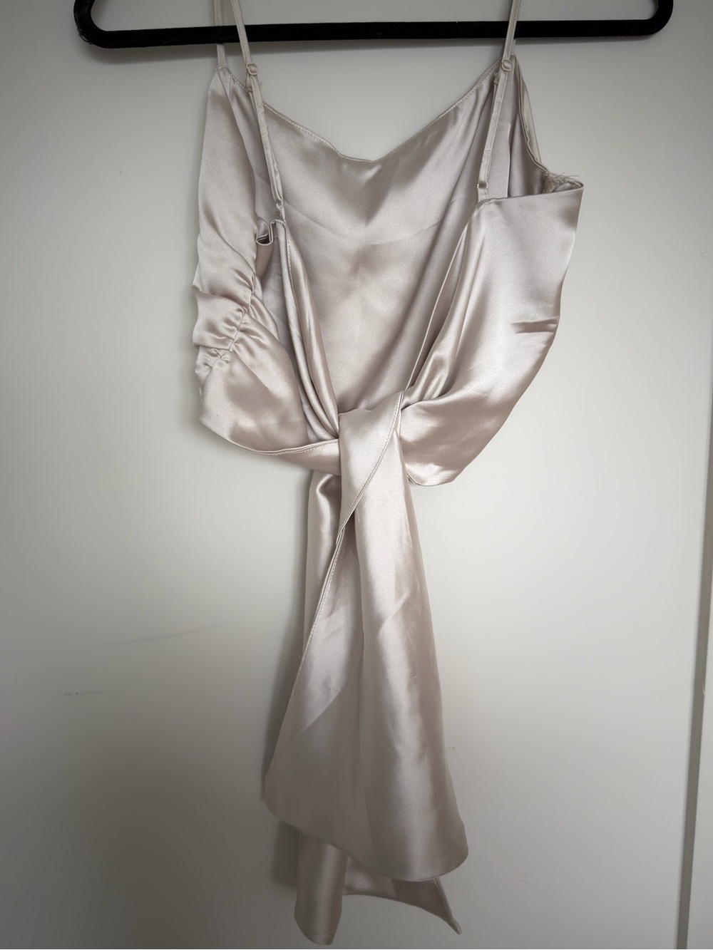 Dynamite Satin Champagne knot Tie-back top